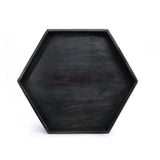 Hexagon wooden tray black set of 3 - Make in Modern