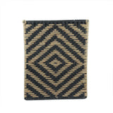 Square Black & White Embroidered Natural Jute Basket - Make in Modern