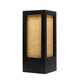 Natural Jute Cloth Square Wooden Rectangular Table Lamp (Black) - Make in Modern