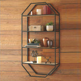 Hexagonal Multi-Sectional Black Finished Metal floor and wall Shelf - Make in Modern