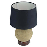 Natural Jute Rope Globe Base Table Lamp with Black Shade - Make in Modern
