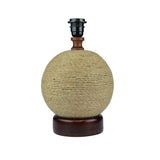 Natural Jute Rope Globe Base Table Lamp with Black Shade - Make in Modern