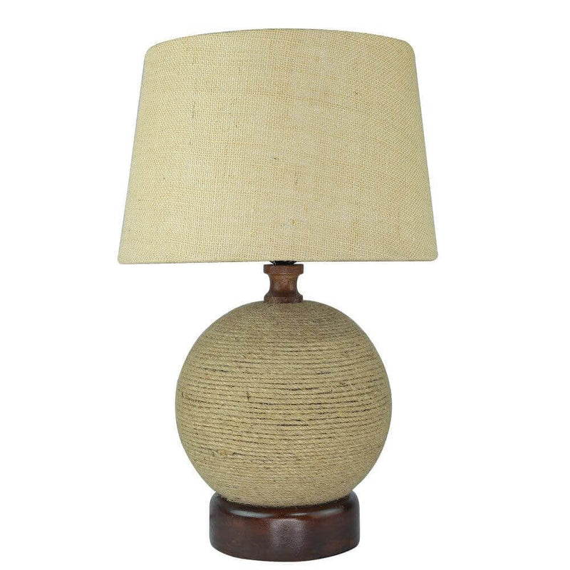 Natural Jute Rope Globe Base Table Lamp - Make in Modern