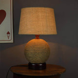 Natural Jute Rope Globe Base Table Lamp