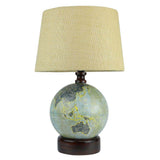 Walnut Shade & Antique Globe Base Table Lamp | Natural Jute Shade - Make in Modern