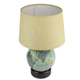 Walnut Shade & Antique Globe Base Table Lamp | Natural Jute Shade - Make in Modern