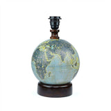 Antique Globe Base Table Lamp with Black Cotton Fabric shade - Make in Modern