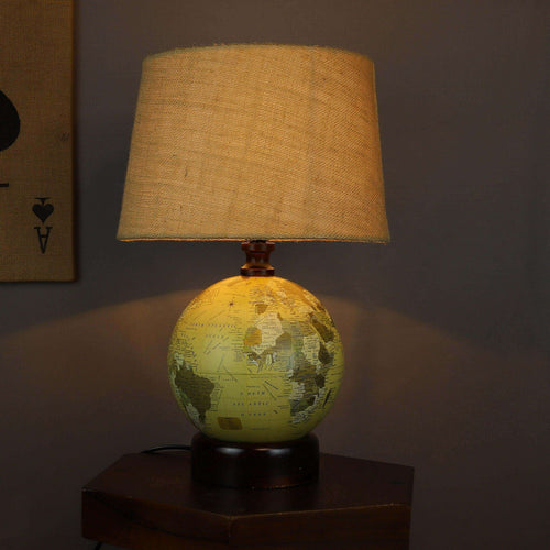 Natural Jute Shade Globe Base Table Lamp - Make in Modern