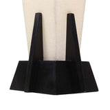 Square Pyramid Off-White Fabric Table Lamp With Glossy Black Wooden Base - Make in Modern