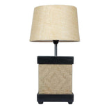 Handcrafted jute table lamp with shade