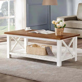 Brown & White Wood Coffee Table