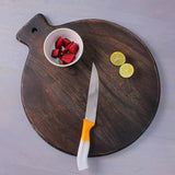 wooden cutting board with handle