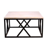 Square Metal and Wood Center Table - Make in Modern