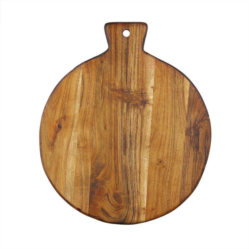 Hand Painted Acacia Wood Cutting/Serving Board with Handle - Make in Modern