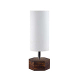 Hexagone Wooden Base Round shade Table Lamp - Make in Modern