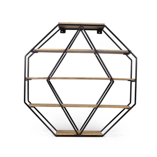 Octagonal Solid Wood Floating Wall Shelf - Make in Modern