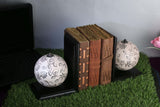 Hand Painted Floral Textured Globe Bookend