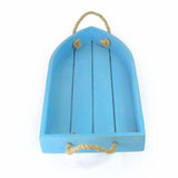 AQUA BLUE FINISH BOAT SHAPED WOODEN TRAY - Make in Modern