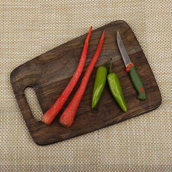 Acacia Wood Vintage Shade Chopping/Cutting Board with Handle - Make in Modern