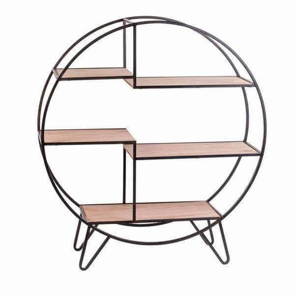 Circular Wheel Design Metal Frame Shelf - Make in Modern