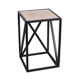 Square Wood and Metal Side Table - Make in Modern