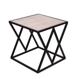 wood and metal square center table - Make in Modern