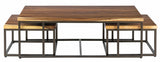 Wood & Metal Coffee Table Set of 3
