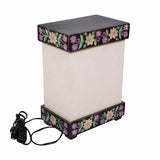 Floral Print Designer Rectangular Table Lamp - Make in Modern