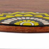 Hand - Painted Brown Wooden Tray with Handle - Make in Modern