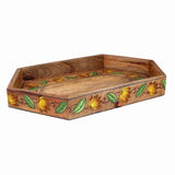 Hexagonal Hand Painted Decorative Wooden Tray