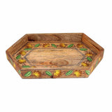 Hexagonal Hand Painted Decorative Wooden Tray - Make in Modern