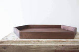 Hexagonal Walnut & Brown Mixed Shade Wooden Tray - Make in Modern