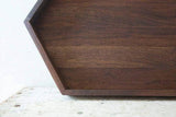 Hexagonal Walnut & Brown Mixed Shade Wooden Tray - Make in Modern