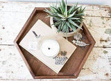 Hexagonal Wooden Serving Tray/Walnut Shade Wooden Tray (Set of 3) - Make in Modern