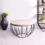 Closed Cup Design Wooden and Metal Coffee Table