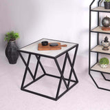 wood and metal square center table