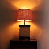 Handcrafted jute table lamp with shade - Make in Modern