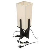 Square Table Lamp with Black Glossy Finish Base