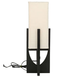 Square Table Lamp with Black Glossy Finish Base
