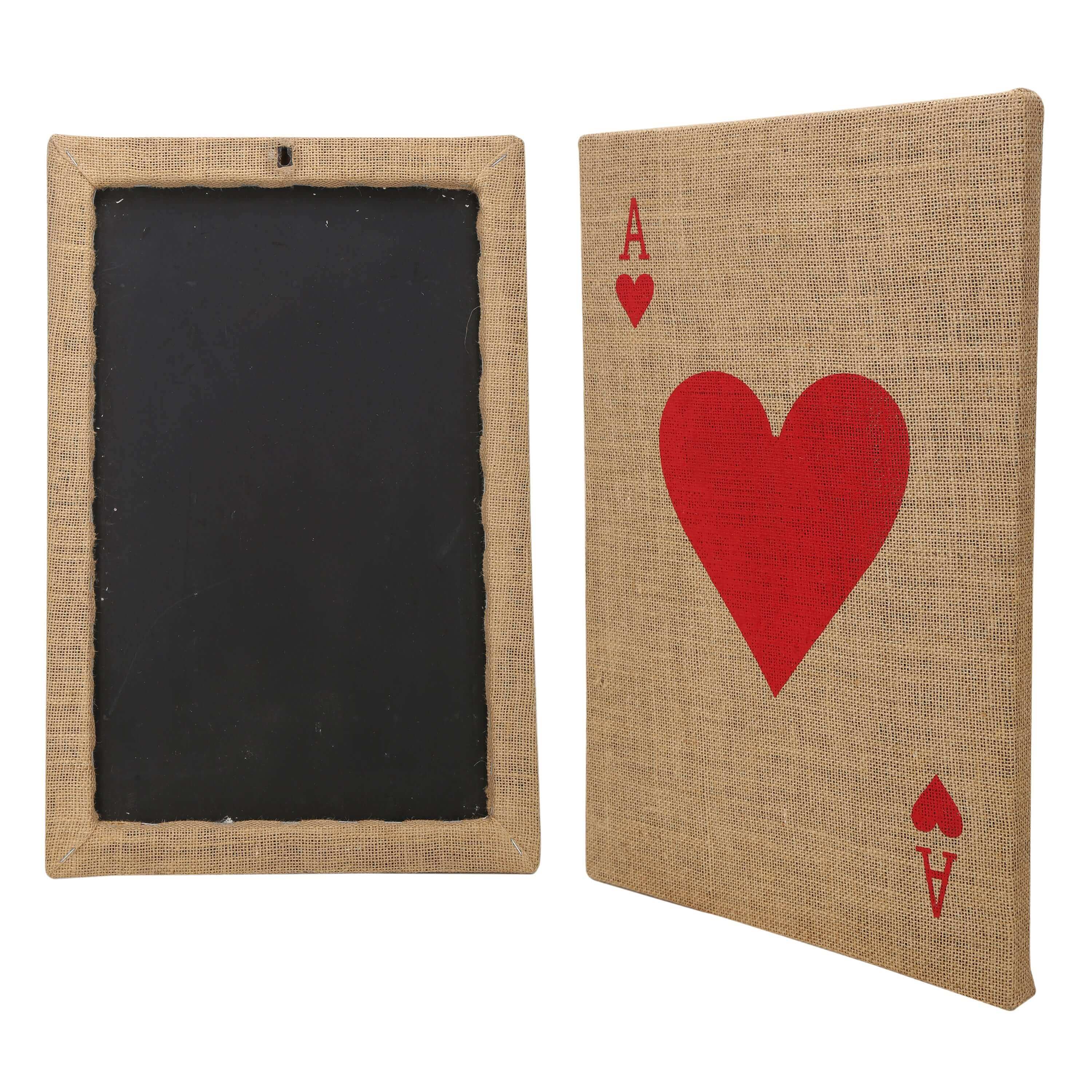 Vintage Style Natural Jute Ace's of Cards Wall Decor (SET OF 4)