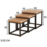 Solid Wood Walnut Nest of 3 Tables End Tables