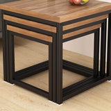 Solid Wood Walnut Nest of 3 Tables End Tables