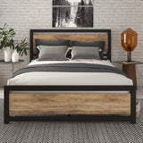 Wood and Metal Double Bed - Make in Modern