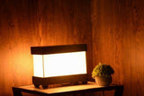 Rectangular Black Wooden Finish Table Lamp