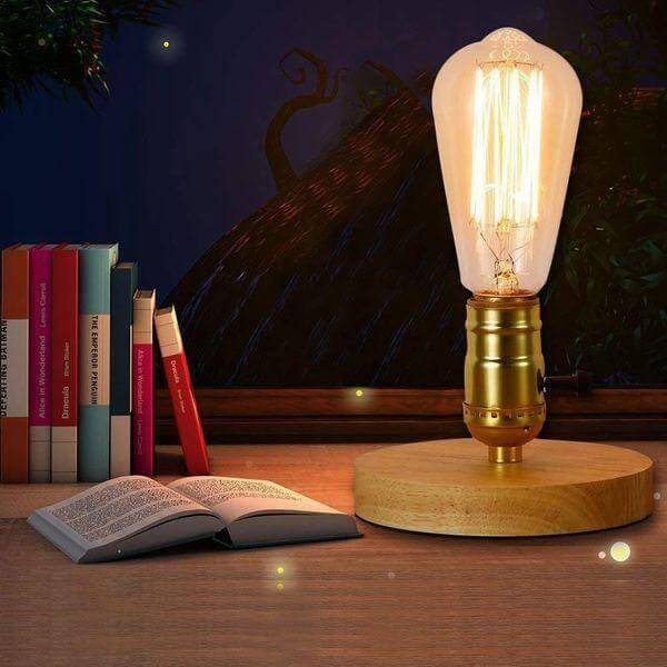 Vintage & Retro Style Golden Shade E27 Edison Table Light Lamp - Make in Modern
