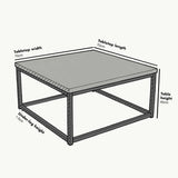 Century Style Walnut Colour Coffee Table with Black Metal Frame