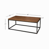 Walnut & Matte Black Shaded Coffee Table - Make in Modern