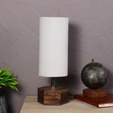 Hexagone Wooden Base Round shade Table Lamp