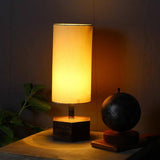 Hexagone Wooden Base Round shade Table Lamp - Make in Modern