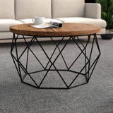 Wood and Metal Diamond Structured Coffee Table - Make in Modern